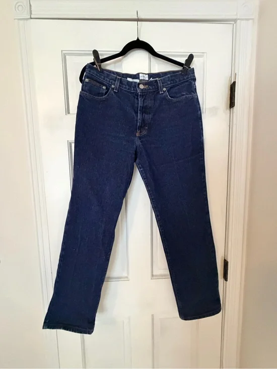 Calvin Klein Jeans Dark Blue Denim Jeans with Copper Stitching