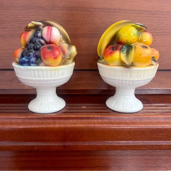 Vintage Capri by Arnart Colorful Fruit Ceramic Figurines 6” lovely MCM decor