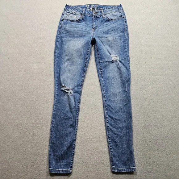 Rewash Jeans Womens 5/27 Blue Medium Low Rise Skinny Stretch Distressed 27x28