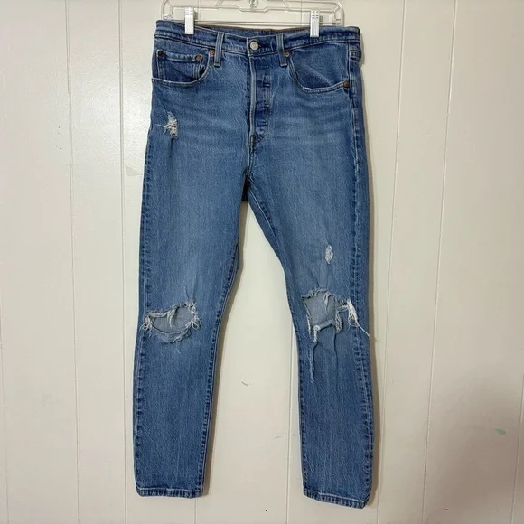 Levi’s 501 Original High Rise Straight Leg Distressed Jeans Women’s Size 30