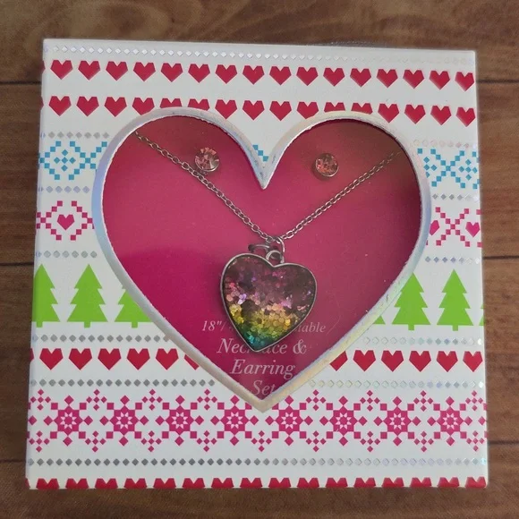 Heart Necklace and Earring Set 18