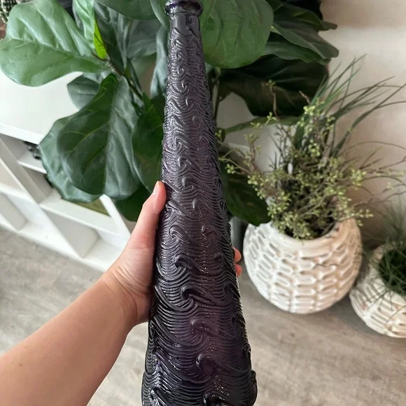 Empoli Purple Wave Genie Bottle Bass Glass Vase