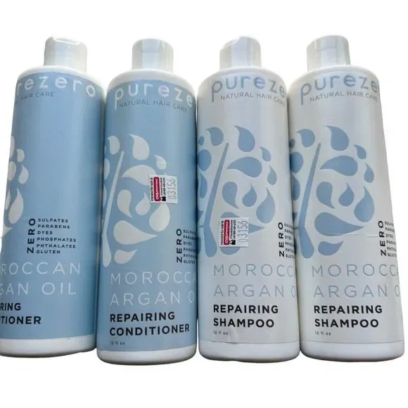 4X Purezero Moroccan Argan Oil Repairing Shampoo‎ & Conditioner 12 Fl oz each