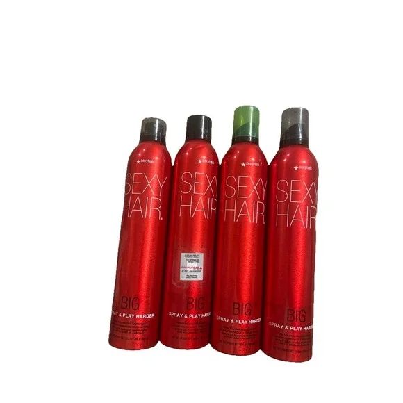 4PK Sexy Hair Big Spray & Play Harder Volumizing Hair Spray ~ 10 OZ EACH ~
