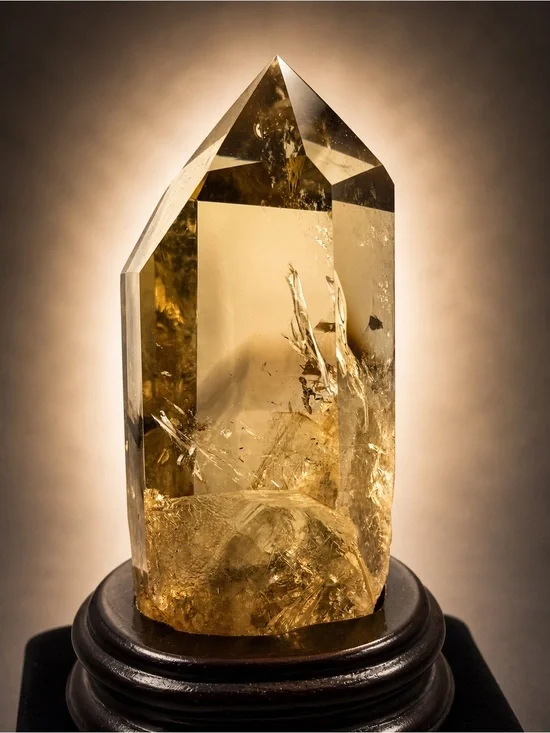 Citrine Point Crystal with Phantom Brazil