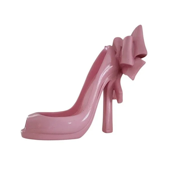 Unbranded Pink High Heel Shoe Figurine Home Decor Pink New Bow Peep Toe‎ Accent