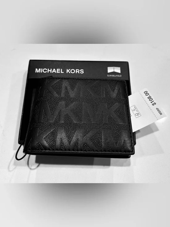 🩶🔥Michael Kors Black Monogram Slim Bifold Wallet (Brand new With tags)🩶🔥