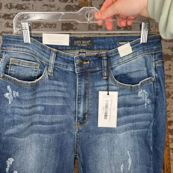 Judy blue | women nwt denim skinny fit distressed with cheetah print patches