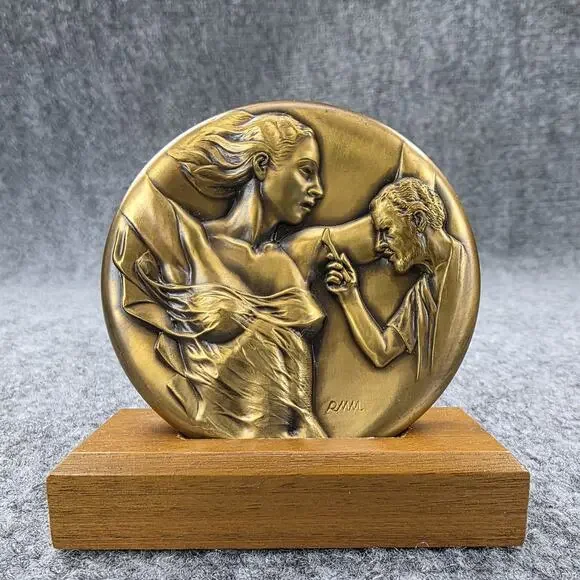 Vintage Brookgreen Gardens South Carolina Bronze Medal Sculpture 1999 Art