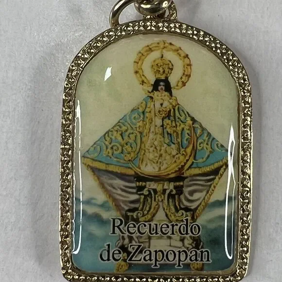 Recuerdo De Zapopan Virgin Mary Catholic Religious Saint Keychain Keyring 1.5