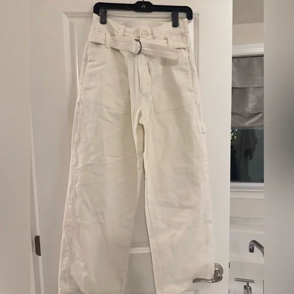 Free People Stylish White Wide-Leg Pants