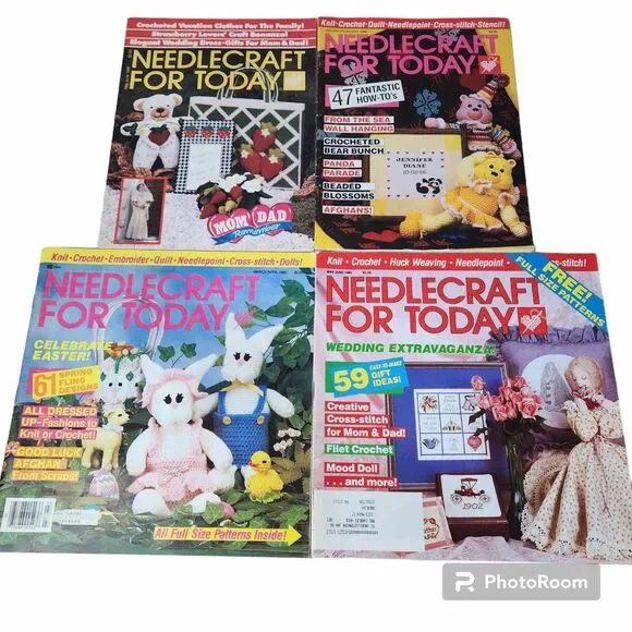 Lot of 4 Vintage 80s Needlecraft for Today Magazines Knit Crochet Needlepoint