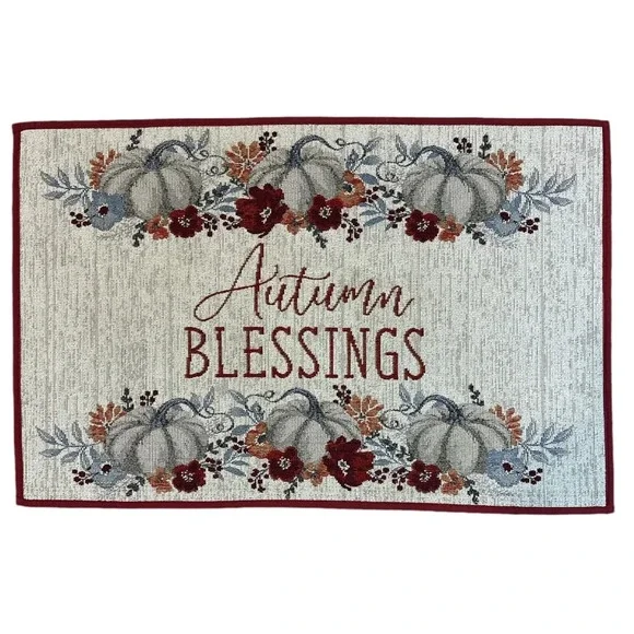 Fall Thanksgiving Decorative Entry‎ Rug Autumn Blessings 20 x 30.5 