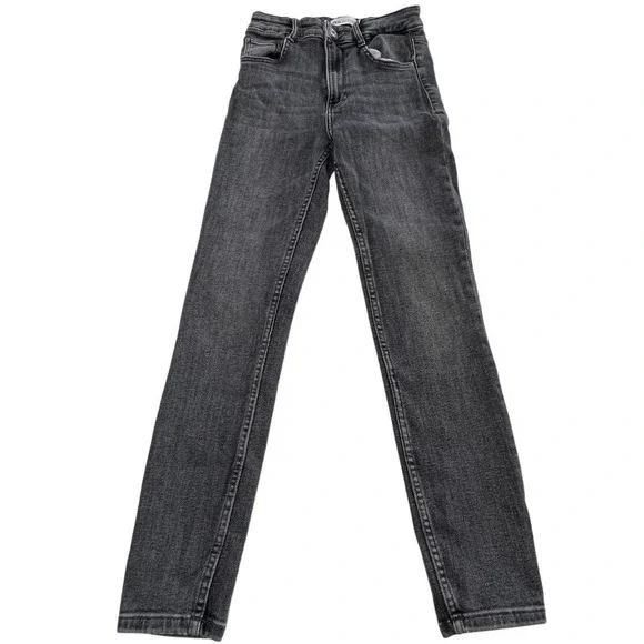 Zara Jeans Women‎ Size 6 Gray Denim High Rise Skinny Grunge