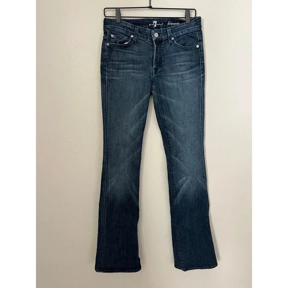 7 For All Mankind Kimmie Bootcut Jeans Dark Wash Stretch Denim Size 28