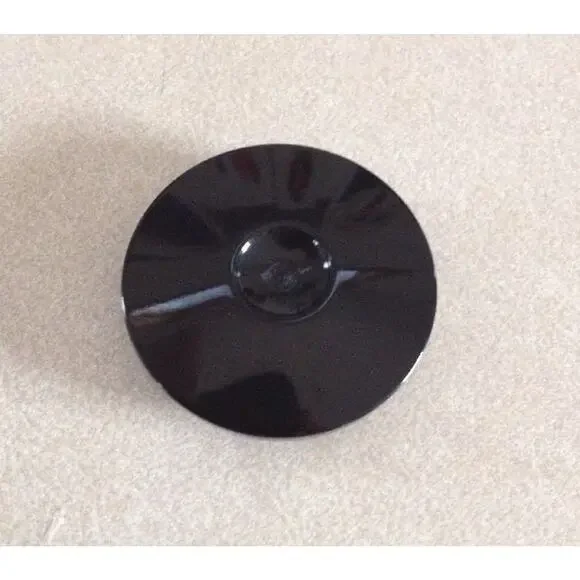 Vintage Mid Century Art Deco Record Shaped Black Plastic Shank Button 2.75cm