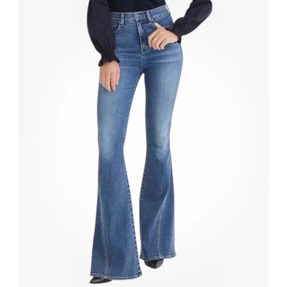 Veronica Beard Medium Wash High Rise Exaggerated Flare Sheridan Jeans Size 30