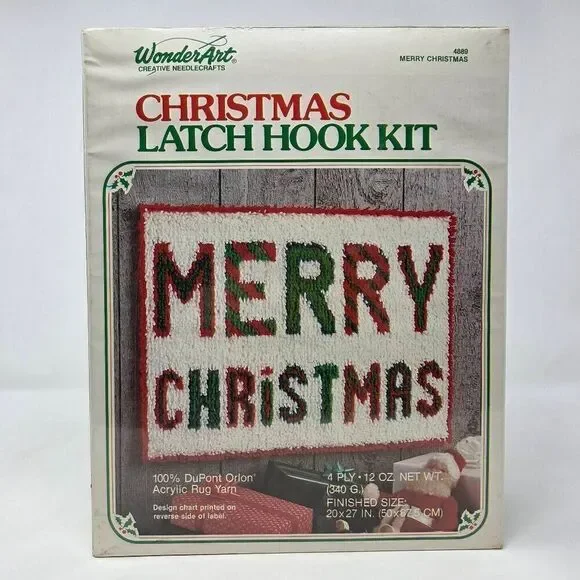 WONDERART CHRISTMAS LATCH HOOK KIT 4889 MERRY CHRISTMAS 20
