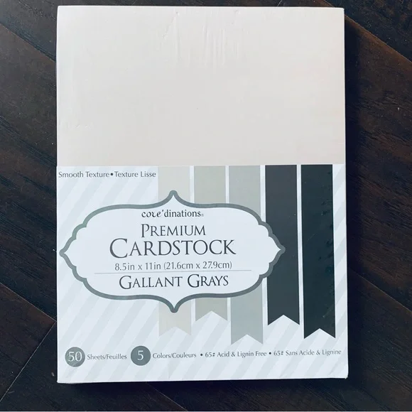 Darice Gallant Grays Core'dinations Value Pack Cardstock Craft Paper 8.5