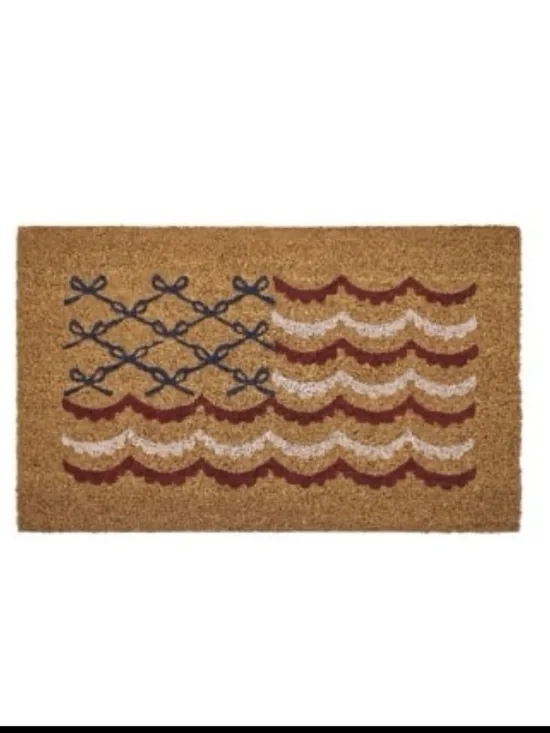 My Texas House Bow Flag Coir Outdoor Doormat, Red/White/Blue, 30