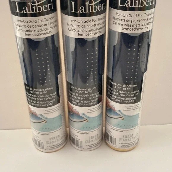 Iron On Gold Foil Transfers Gold Stars 12 Rolls 8 Inches by 31 Inches Laliberi