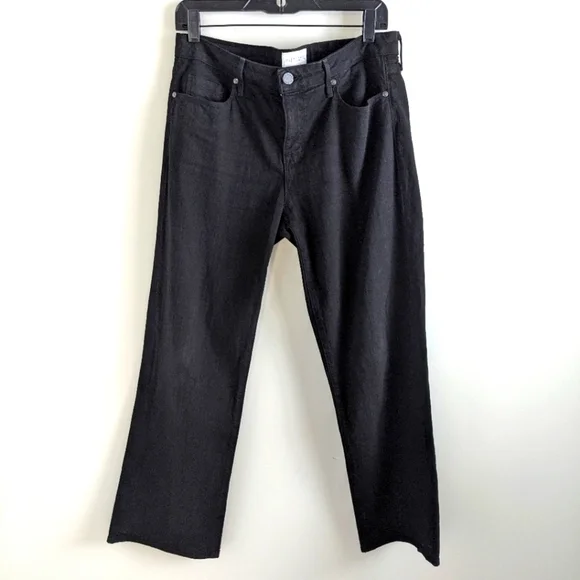 Parker Smith Bombshell Fit Cropped Slit Hem Black Jean 29 Straight Leg Capri