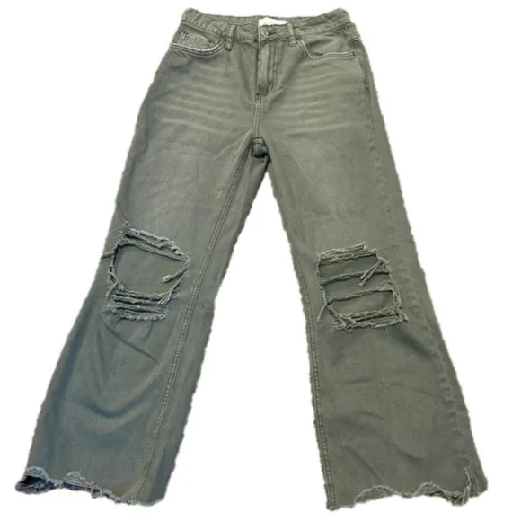 Vervet Distressed Green Jeans