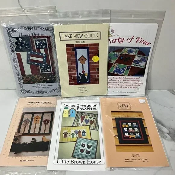 Set of 6 Quilt sewing patterns