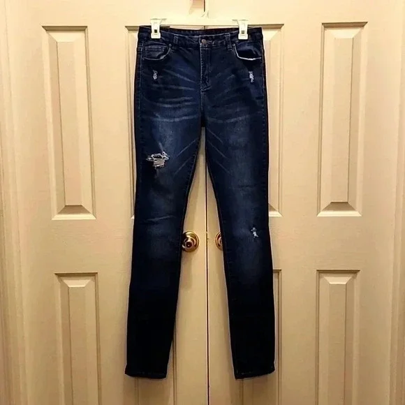 Valentina High Waist Skinny Stretch Distressed Denim Jeans - size 11- NWOT