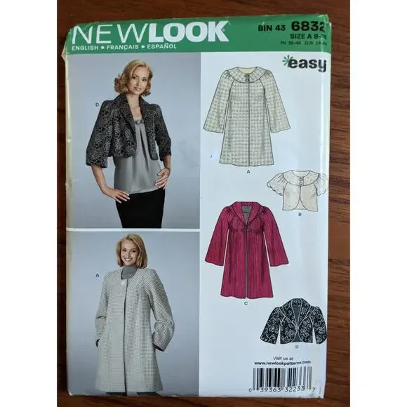 UNCUT New Look Pattern 6832  Size 8-18 Jacket Coat