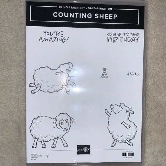 Stampin Up Counting Sheep Retired Sale A Bration Happy Birthday Stamp Set Rubber
