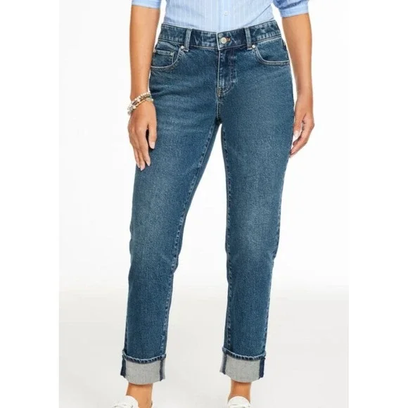 NWT Talbots Everyday‎ Relaxed Jeans Ankle Mid Rise Medium Cooper Wash 4P Stretch