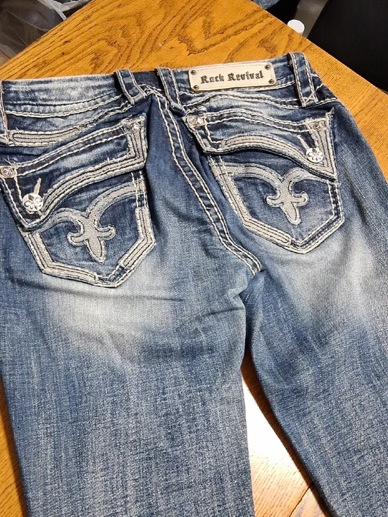 ROCK REVIVAL Jeans Womens 28 BLUE JOHANNA BOOT CUT Pants Denim Used BOOTCUT KICK