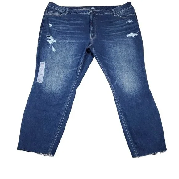 Old Navy High Rise Rockstar Super Skinny Secret Slim Pockets Plus Size 28 Frayed