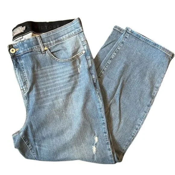 Like New!  Torrid Light Blue Bombshell Straight Jeans - Slightly Distressed