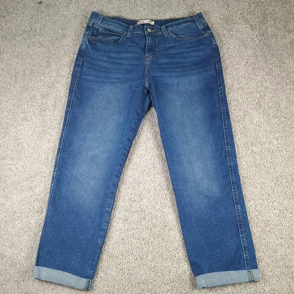 Signature Levi Strauss Heritage Boyfriend Jeans Women's 10 Relaxed Fit Cuffed