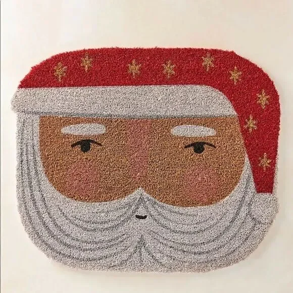 ANTHROPOLOGIE Santa Doormat Santa Claus Christmas