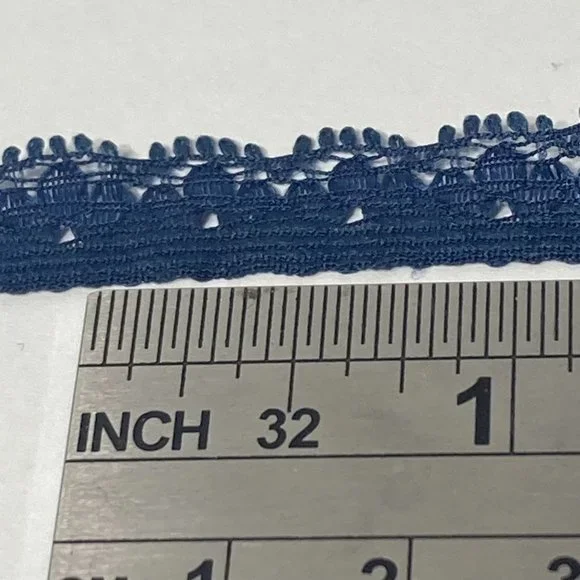 Navy Petite Lace Trim 12 Rolls Offray Crafts Scrapbook Card Making Gift 7/16
