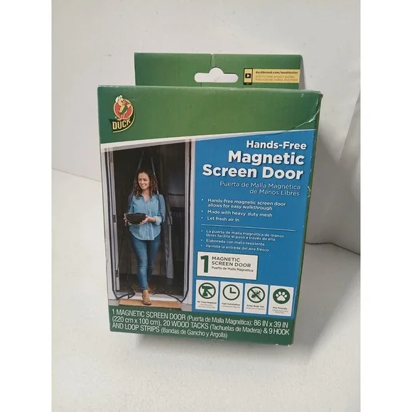 Duck Brand 86 in. x 39 in.‎ Hands-Free Magnetic Mesh Screen Door