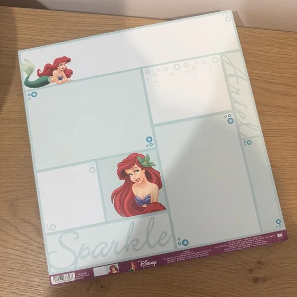 Vintage Disney Ariel Little Mermaid 12”x12” Scrapbook Paper Lot