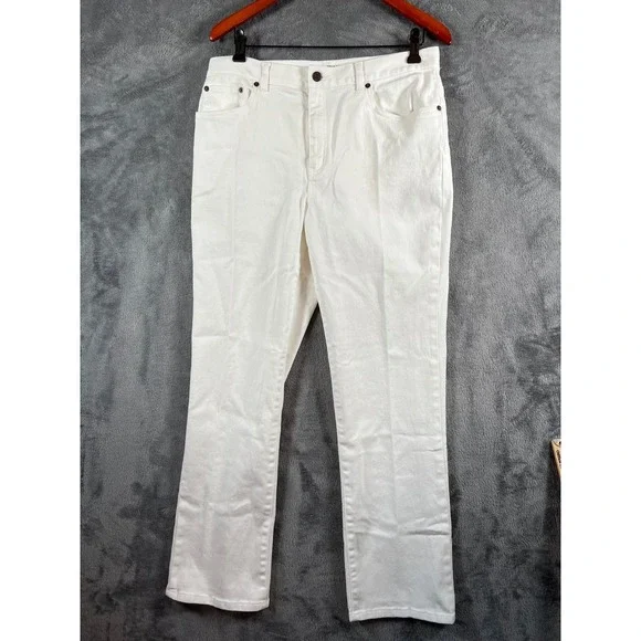 Lauren Lauren Jeans Co Jeans Womens 12 33x31 White Straight Leg