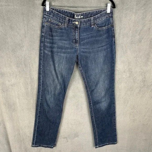 Boden Jeans Womens 8P Blue Straight Pockets Stretch Medium Wash Classic Mid Rise