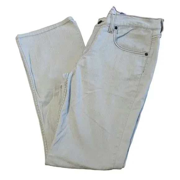 Levis Strauss sz 10 Stretch Bootcut JEANS Gray White Wash