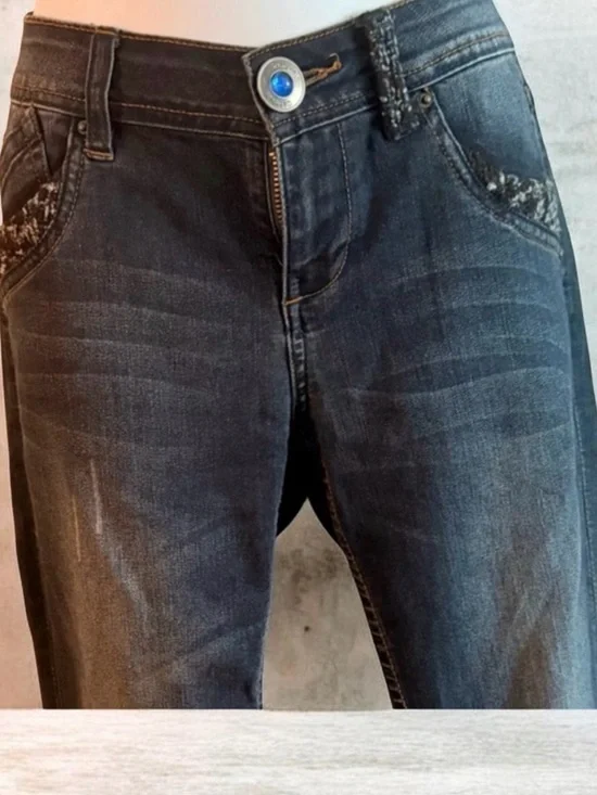 Desigual Black Straight Leg Jeans Classic Style