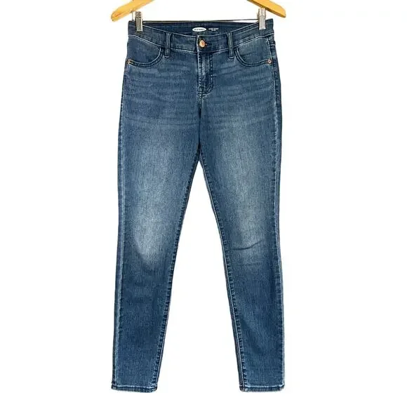 Old Navy Jeans Womens 2 Blue Super Skinny Mid Rise Stretch Denim 28