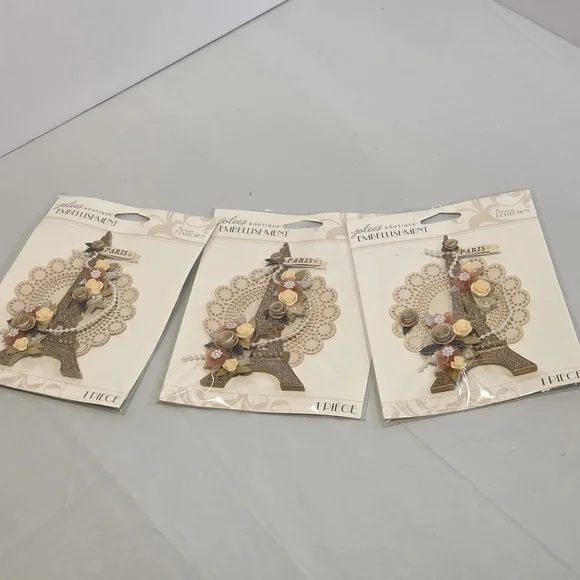 Floral Embellishment Set - Brown and Pink