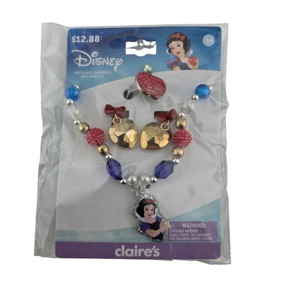 Disney Princess Snow White Jewelry Set Girls‎ Multicolor NEW Necklace Ring