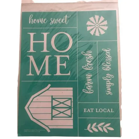 NWT Farm Words  Chalk‎ Couture 8.5 x 11  Reusable Transfer