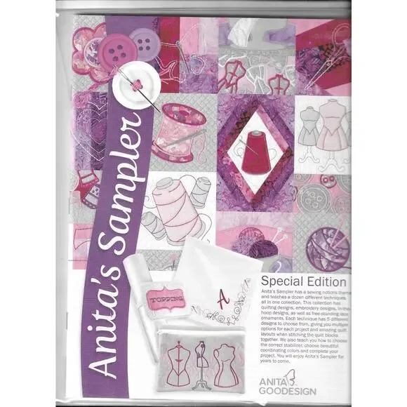 NEW Anita Goodesign ANITA’S SAMPLER Premium Plus Collection. Book & CD