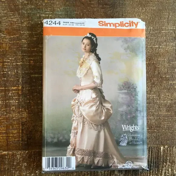 Simplicity Sewing Pattern 4244 Regency Bridgerton Wedding Dress Gown 6-12 UNCUT